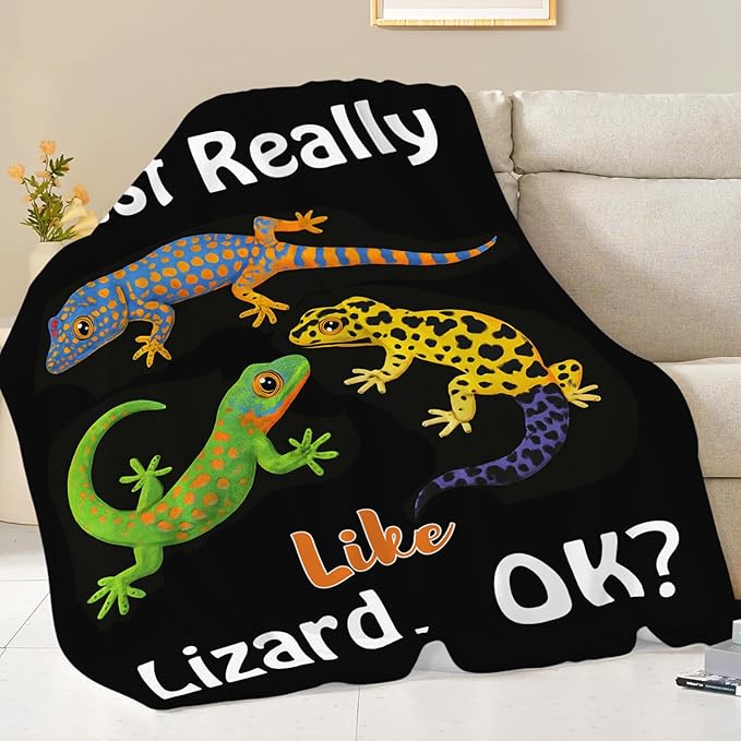 Lizard Blanket Gifts for Girls Boys Reptiles Lovers Throw Blankets Cozy Plush Fleece Lizards Decor Flannel Fuzzy for Kids Women Men 60"X50"