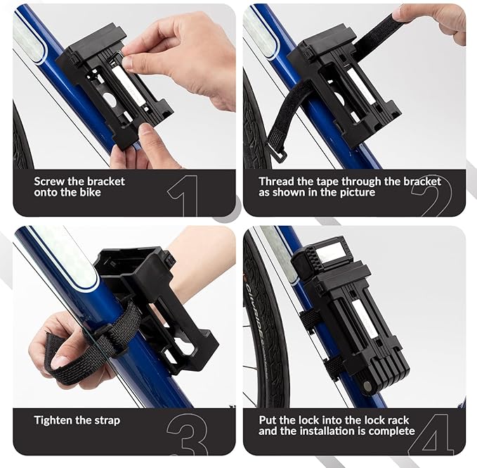 ROCKBROS Folding Design Chain Bike Lock – Heavy-Duty 3.3 lbs Portable Key Lock with Anti-Theft Alloy Steel, Waterproof & Rustproof for Bicycle, E-Bike, Scooter, Motorcycle