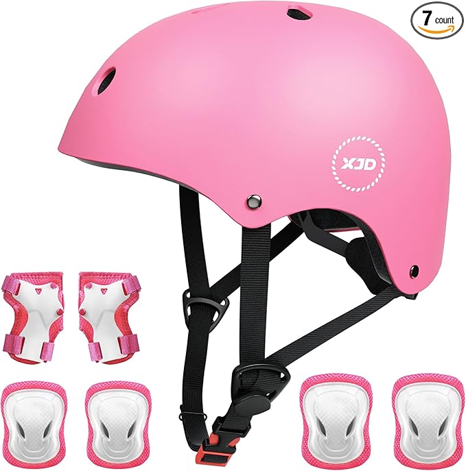 XJD Kids Bike Helmet,Multi-Sport Protective Gear Set for 3-5-8-14 Years Boys Girls with Knee and Elbow Pads Wrist Guards fit Roller Skates,Cycling,Skateboarding,Skating Scooter