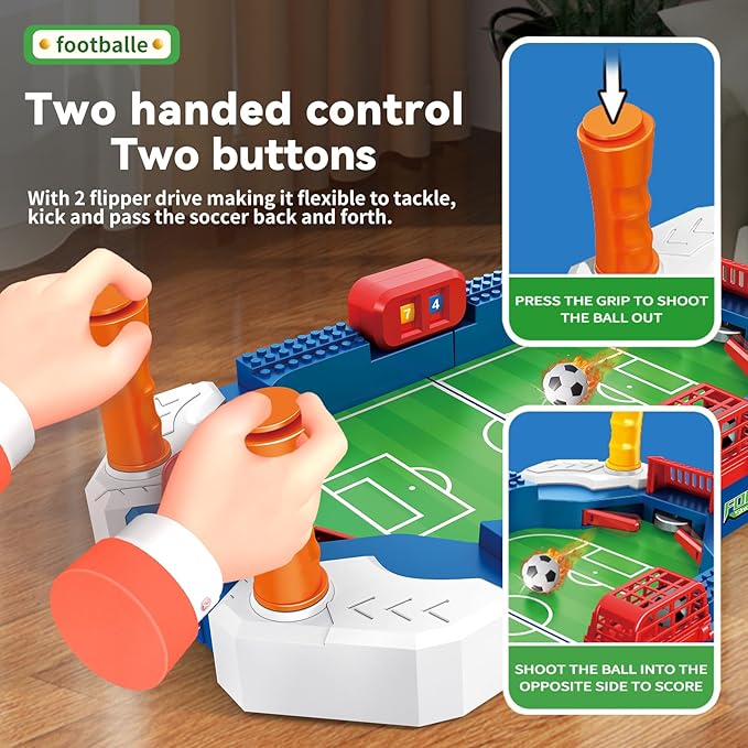 Mini Foosball Table, Soccer Board Game for Kids, 3 4 5 6 7 8-12 Year Old Boys Girls Birthday Gifts, Football Games Pinball Machine, Indoor Outdoor Family Party Sports Toys
