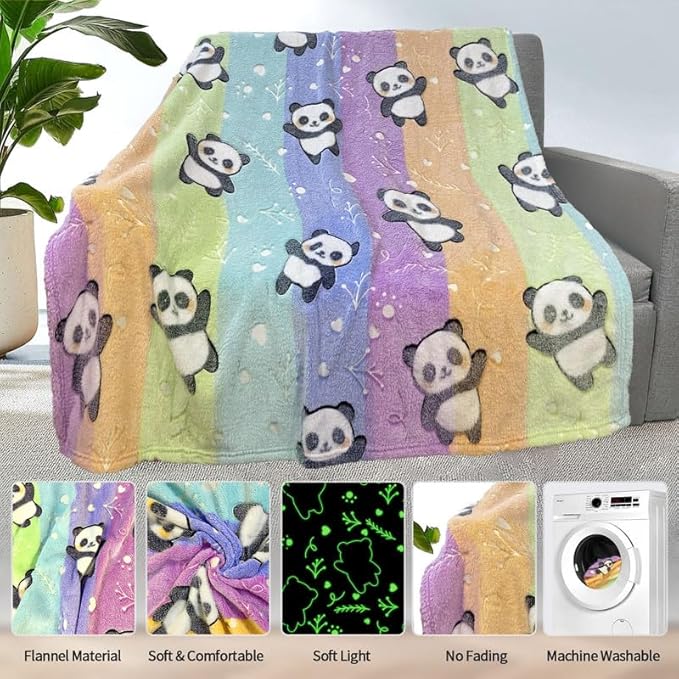 Panda Blankets for Girls/Boys, Gifts Girls, Kids Toddler Blanket Kids, Personalized Baby Soft Fleece and Throw, Birthday 40inx 50in