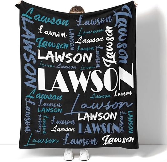 Dr.TOUGH Personalized Name Blanket Personalized Blanket for Adult Kids Flannel Customized Personalized Blankets and Throws