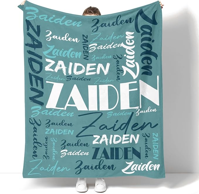 Dr.TOUGH Personalized Name Blanket Personalized Blanket for Adult Kids Flannel Customized Personalized Blankets and Throws