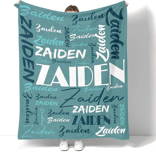 Dr.TOUGH Personalized Name Blanket Personalized Blanket for Adult Kids Flannel Customized Personalized Blankets and Throws