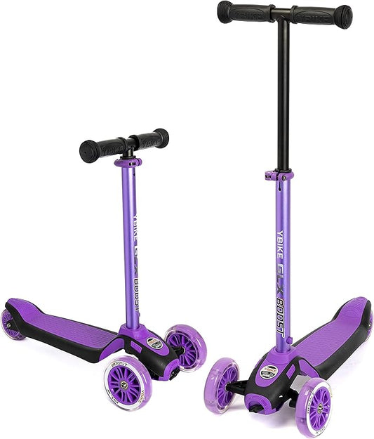 YBIKE GLX Boost Scooter with Adjustable Steering and Handlebar Height for Kids