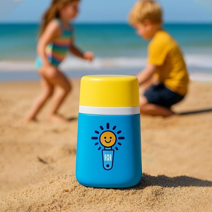 Sunscreen Applicator With Broad Spectrum SPF 50+ Sunscreen UVA/UVB Protection, Water-Resistant 5oz - Kids, Adults & Families, Refillable Roll on Sponge Spill Easy Application, Paraben Dye & Tear Free