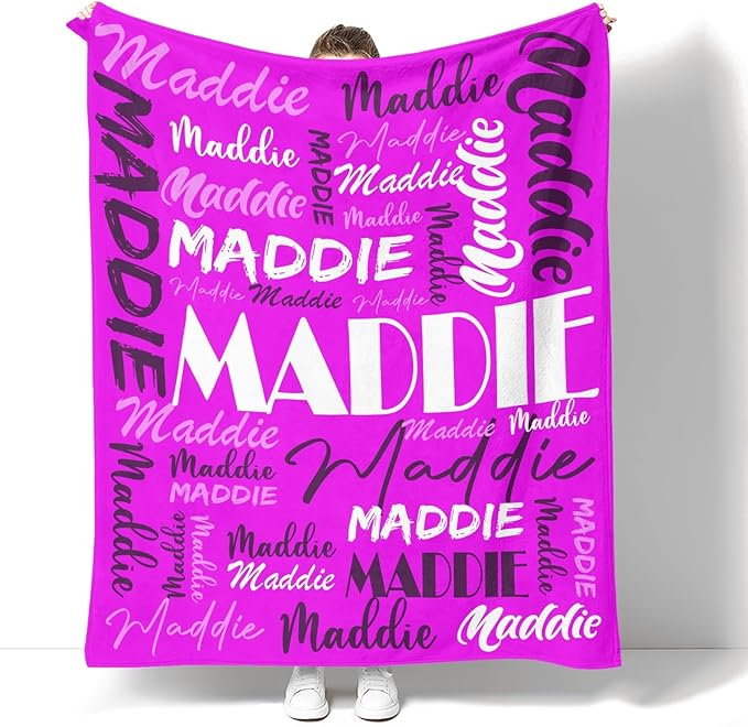 Dr.TOUGH Personalized Name Blanket Personalized Blanket for Adult Kids Flannel Customized Personalized Blankets and Throws