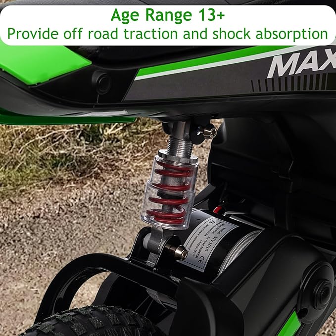 Electric Dirt Bike for Kids, 24v 350w Kids Electric Motorcycle, 3-Speed Modes & Up to 14.29 MPH, Metal Suspension Safe and Shock Proof, Children Off-Road Ride-on Dirt Motorcycle
