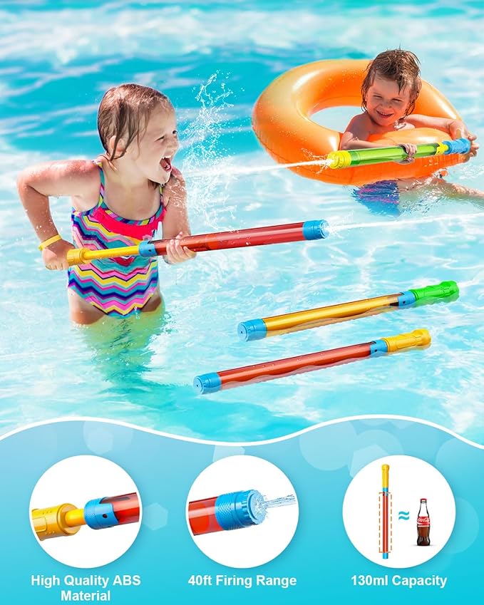 LQYoyz Water Soaker Blaster -16.5'' Bulk Squirt Gun for Kids Adults Water Game Fighting Toys for Summer Swimming Pool Beach Outdoor Activity 6 PCS