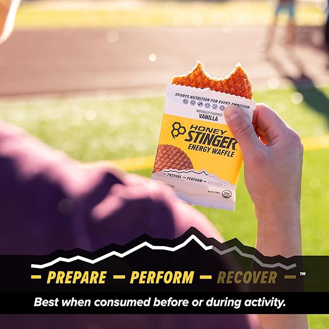 Honey Stinger Organic Energy Waffle Variety Pack, 12 Honey Waffles and 6 Vanilla, Nutritious Stroopwafel Snack for Exercise, Endurance and Performance