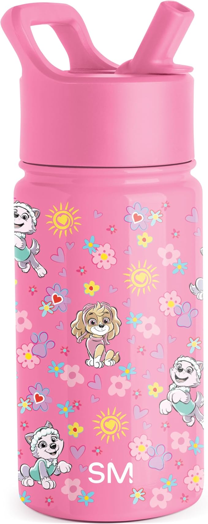 Simple Modern Kids Summit Water Bottle with Straw Lid | Paw Patrol 14oz Stainless Steel Cup Insulated Tumbler for Toddlers, School | Sunny Florals