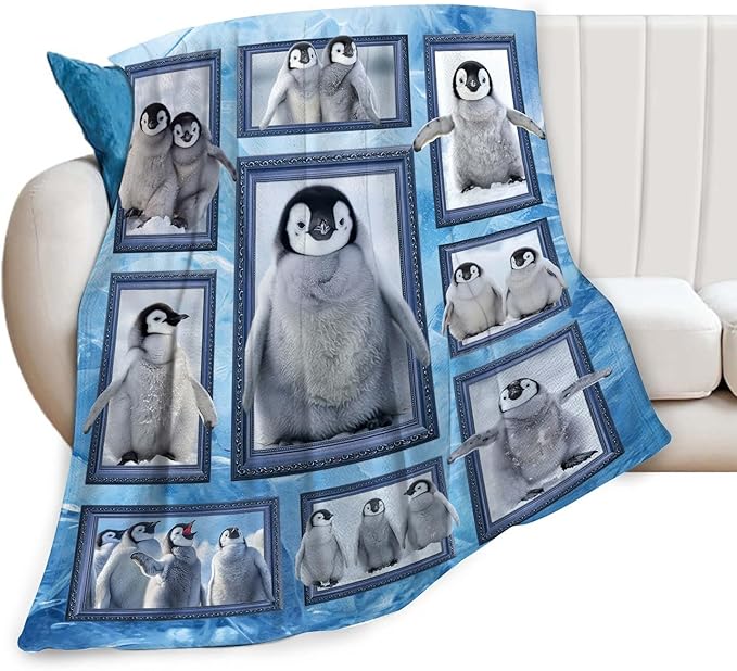 Penguin Blanket Penguin Throw Blanket Gifts for Girls Women Kids Boys Adults Men Super Soft Cozy Plush Fluffy Fuzzy Fleece Blanket Home Decor 50''X60''