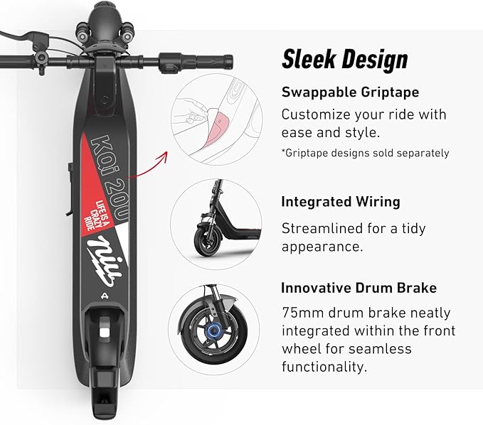 NIU K100P/K200F/K300P Electric Scooter Adults - E Scooter with Suspension, 600-900W Peak Power, 18-34 Miles Max Range, Top Speed 17.4-20MPH, Commuting E-Scooter, Folding Handlebars(Only K200F)