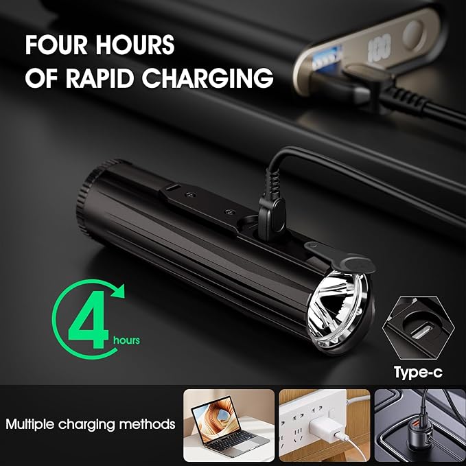 WUBEN B2 Rechargeable Bike Light with Taillight, 1300 High Lumen LED Bike Flash Lights Type-C Rechargeable, Bike Headlight with 6 Modes & IP68 Waterproof for Outdoor, Night Riding(high Endurance)