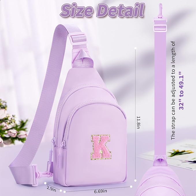 Birthday Gift for 5 6 7 8 9 10 11 12 13 14 15 16 Year Old Girls Fanny Pack Crossbody Bags for Women,Cute Trendy Stuff - Lavender,K