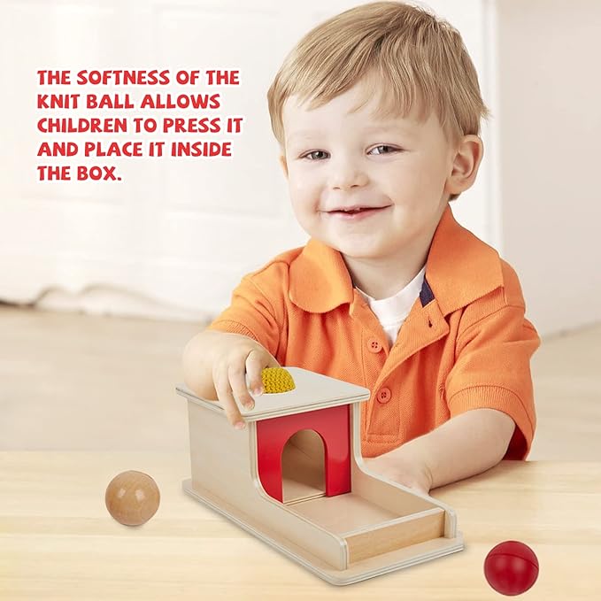 Adena Montessori Wooden Toy for 6-12 Month Baby 3 Balls,Sorting and Stacking Colorful Learning Education Toy for Toddler Kid 1-2 Year Old, Preschool Girl and Boy Gift Full Size Textures