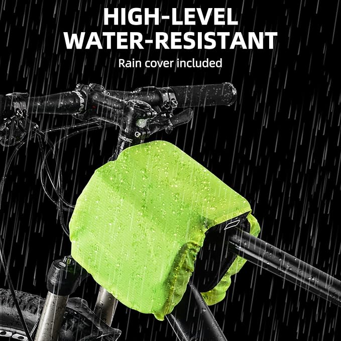ROCKBROS Bike Frame Bag, Waterproof Top Tube Bike Bag, Large Storage Touch Screen Bike Cell Phone Holder Suitable for iphone X,11,12,13,14 Below 6.4"