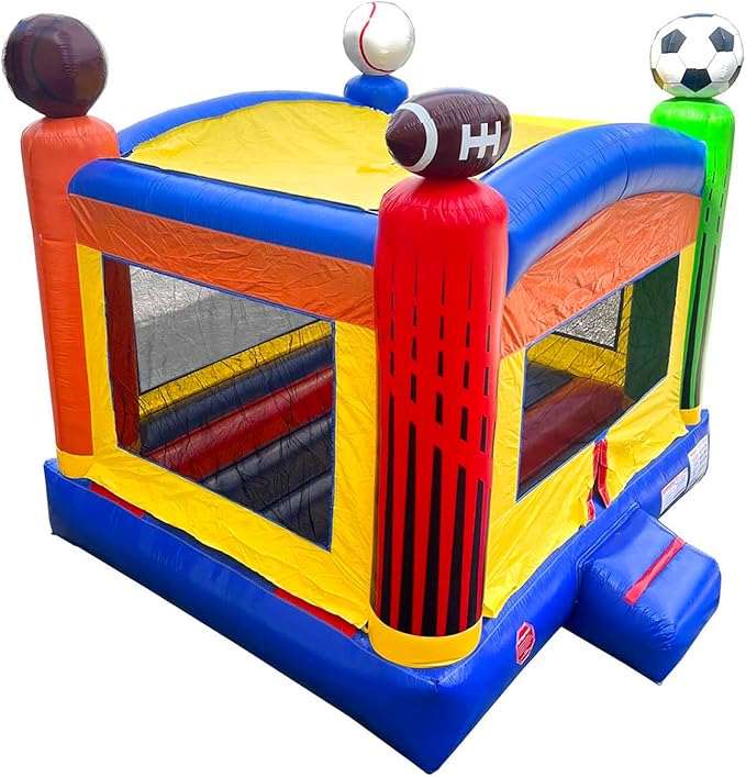 Crossover Deluxe Sports Inflatable Bounce House, Bouncy Jump Castle for Kids and Toddlers, Outdoor Birthday Party Jumping Bouncer, Commercial-Grade, Without Blower, 13 x 12 x 14.5 Ft