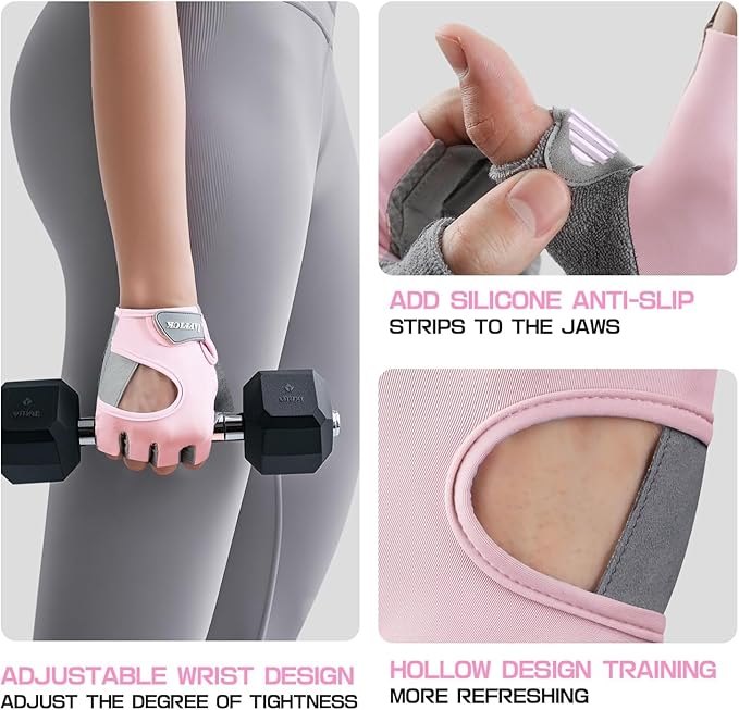 Jaffick Workout Gloves for Women Lightweight | Breathable Fitness Gloves with Non-Slip Grip for Gym, Weightlifting, Cycling and Training