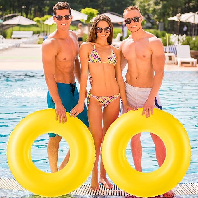 8 Pcs Large Inflatable Pool Float 36 Inches Swimming Ring Pool Floats Adult Inflatable Tube for Summer Vacation Beach River Bachelorette Wedding Party Supplies