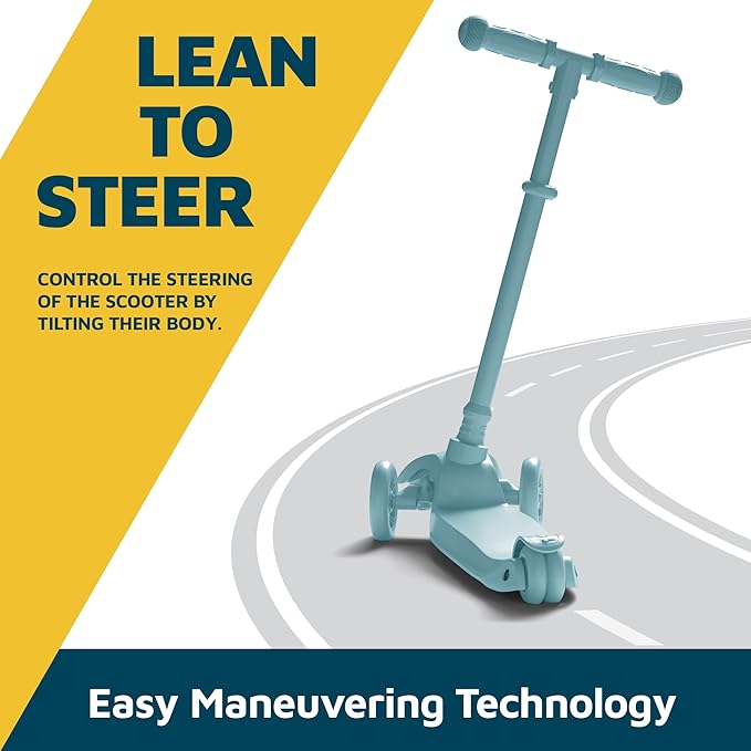 Lifemaster Mini 3-Wheel Kids Scooter with Multi-Color Wheel Lights – 4-Height Adjustable Handlebar, Wide Anti-Slip Deck, Child Safety Certified, Boys & Girls Ages 2+ Supports Up to 110 lbs