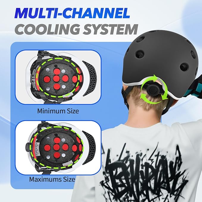 Kids Bike Helmet for 5-8-14 Kids Skateboard Helmet Boys Girls Child Youth Adjustable Lightweight Ventilation and Multi-Sports Scooter Cycling Roller Balance Bike