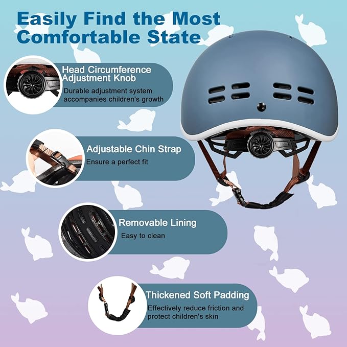 Kids Helmet, SIFVO Kids Bike Helmet Skateboard Helmet Scooter Helmet All-Round Protection Boys Girls Bike Helmet Kids to Youth Extended Visor Adjustable & Durable 51-55cm