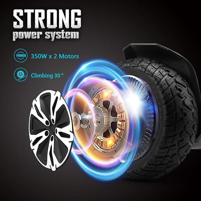 Gyroor Warrior 8.5 inch All Terrain Off Road Scooter with Bluetooth Speakers and LED Lights, UL2272 Certified Self Balancing Scooter