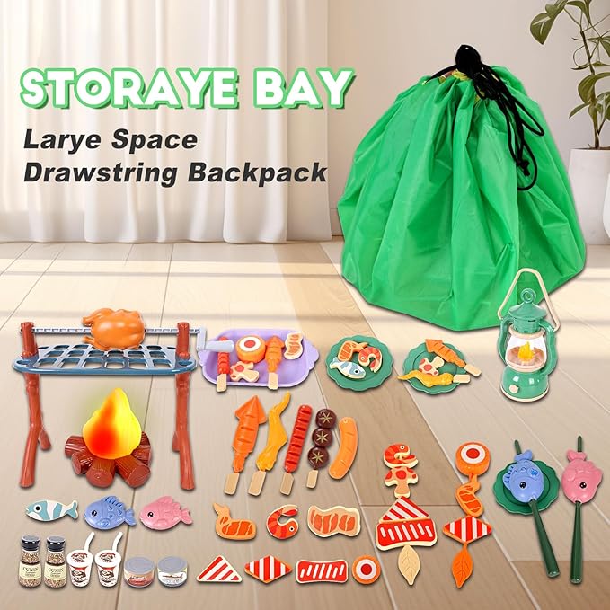 Kids Camping Set with Play Tent,Campfire,Lantern,Indoor Outdoor Camping Set with Pop up Play Tent,Camping Toys Play Set for Kids 3 4 5 Year Old,Toddler Toys