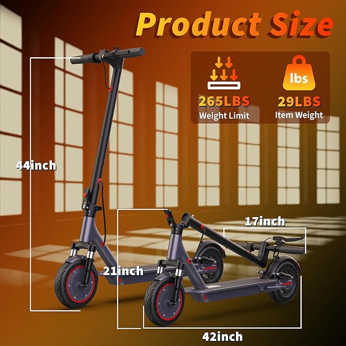 Electric Scooter - 8.5"/10'' Solid Tires, 350W/500W Motor, Up to 19-22MPH and 21-24Miles Long-Range Portable Commuting Scooter for Adults with Double Braking System and App
