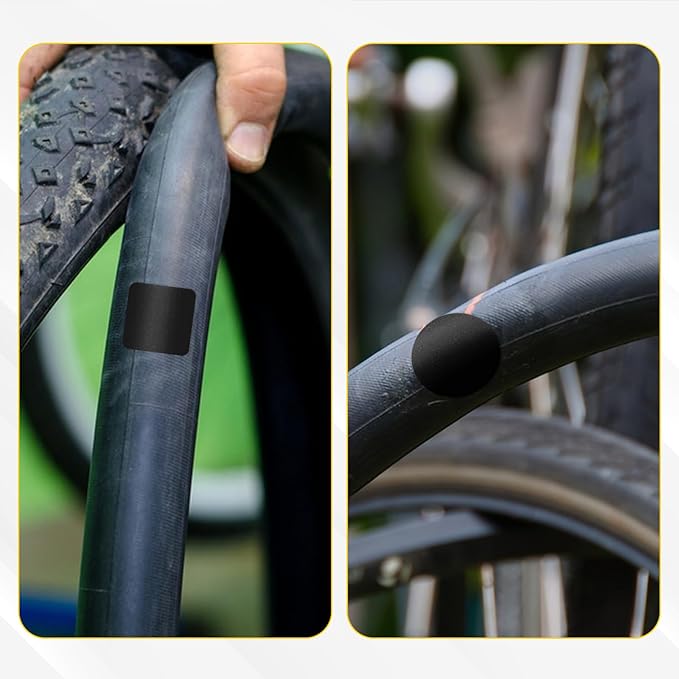 40 PCS Bike Tube Patch Kit, Bike Tire Repair Kit Includes 36 Pc Bicycle Inner Tube Puncture Patches and 4 Pc Metal Rasps Self Adhesive Bicycle Tire Patches for Road Mountain Bikes Cycling Bicycles