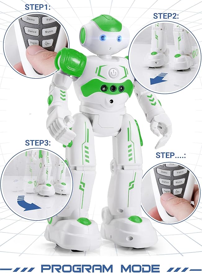 KingsDragon RC Robot Toys for Kids, Gesture & Sensing Remote Control Robot for Age 4 5 6 7 8 Year Old Boys Girls Birthday Present (Green)