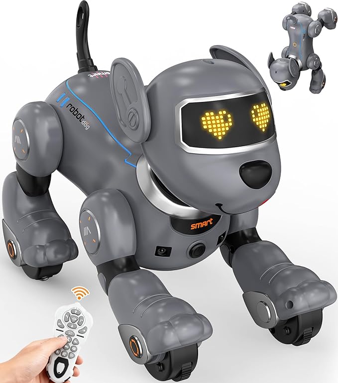 anysun Robot Dog for Kids, Remote Control Dog with Voice and Touch Interaction, Followable Programmable Dog Robot, Singing, Dancing, Talking, Smart Stunt Robot Dog Toy Gift for Boys Girls
