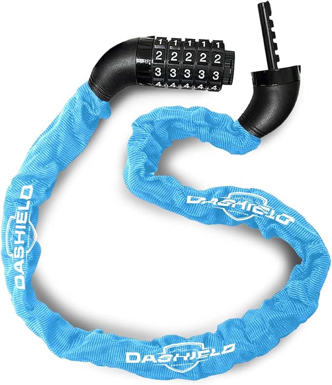 Bike Chain Lock Security 5 Digit Resettable Combination, 51.2 inches Heavy Duty Anti Theft Lock Chain for Bicycle, Motocycle, Scooter, Gate, Fence (SkyBlue, 4.2ft)