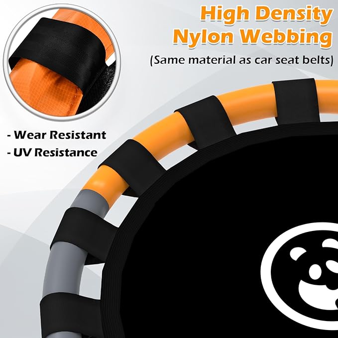 Saucer Swing, 24 Inch Swing Sets for Backyard and Outdoor Playground, 900lbs Weight Capacity, with 360 Degree Swivel, Gifts for Kids, Grey and Orange