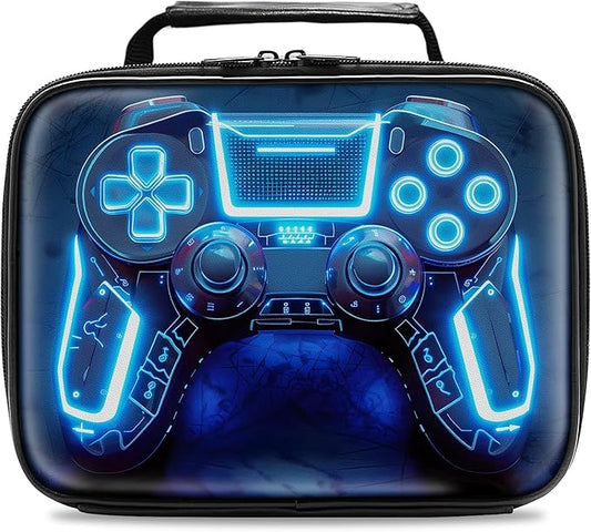 Gamer Lunch Box for Boys,Leather Boys Lunch Bag for Kids,Gamer Gifts for Kids,Insulated Video Game Lunchbox,Reusable Portable Lunchbox for School Travel Picnic Hiking Beach