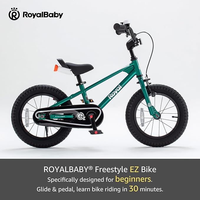 RoyalBaby Kids Bike EZ Freestyle Training Free Balance to Pedal Easy Learning Bicycle, 12-18 Inch for Toddlers to Big Kids