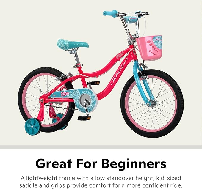 Schwinn Elm and Koen Bike or Balance Bike, 12-20 Inch Bike for Kids Ages 2-13, Black, Blue, Red, Teal, Pink or Purple, SmartStart Ergonomic Design, Adjustable Seat Grows with Child, Training Bicycle