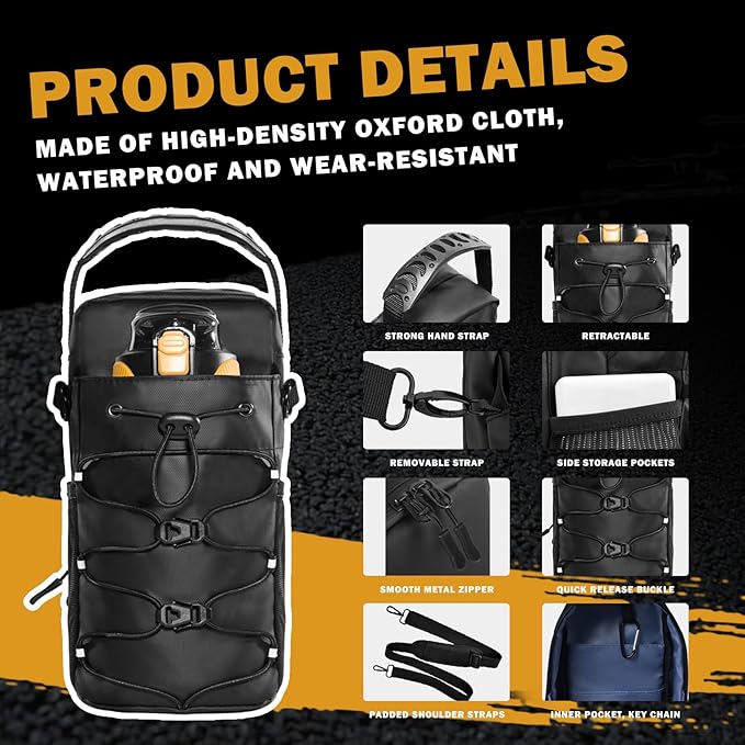 Magnet gym bag for Men and Women,Magnetic Sling Pocket Bottle ，Holds A 40 OZ Mug，Magnetic Water Bottle Holder for GymGym Bag for Gym,Sports, Trave for Cycling(Black)