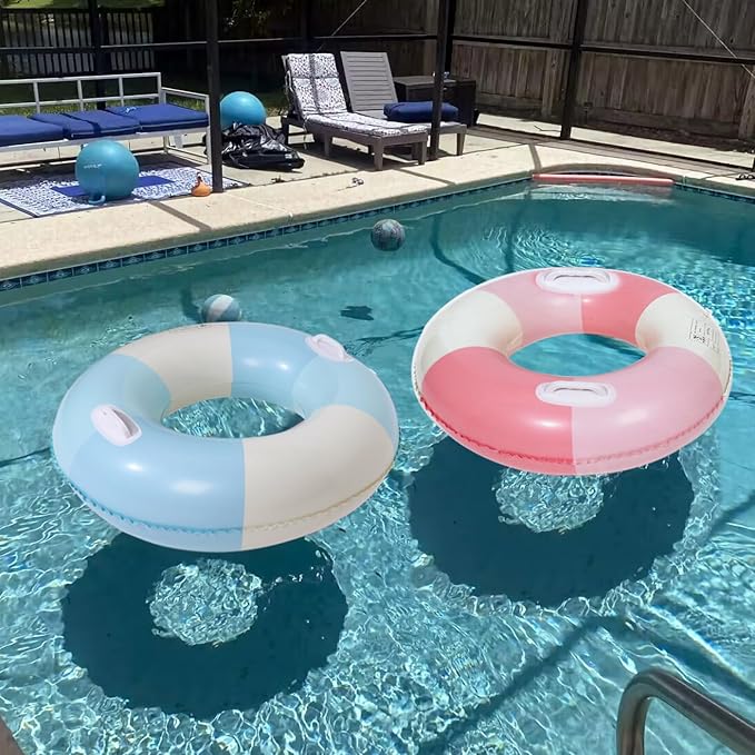 Swimming Pool Tubes-2PCS Inflatable Pool Floats for Adult Swim Ring Pool Floaties Inflatable Swimming Pool Raft Party Water Summer Beach Lounger Float Party Supplies