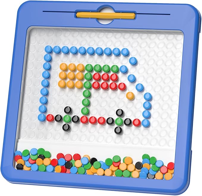 Large Magnetic Dots Board for Toddlers, Magnetic Drawing Board for Kids, Magnetic Dot Art with Magnetic Pen, Montessori Preschool Education Travel Toys for Kids Boys Girls Age 2 3 4 5 6 7 8 Years Old