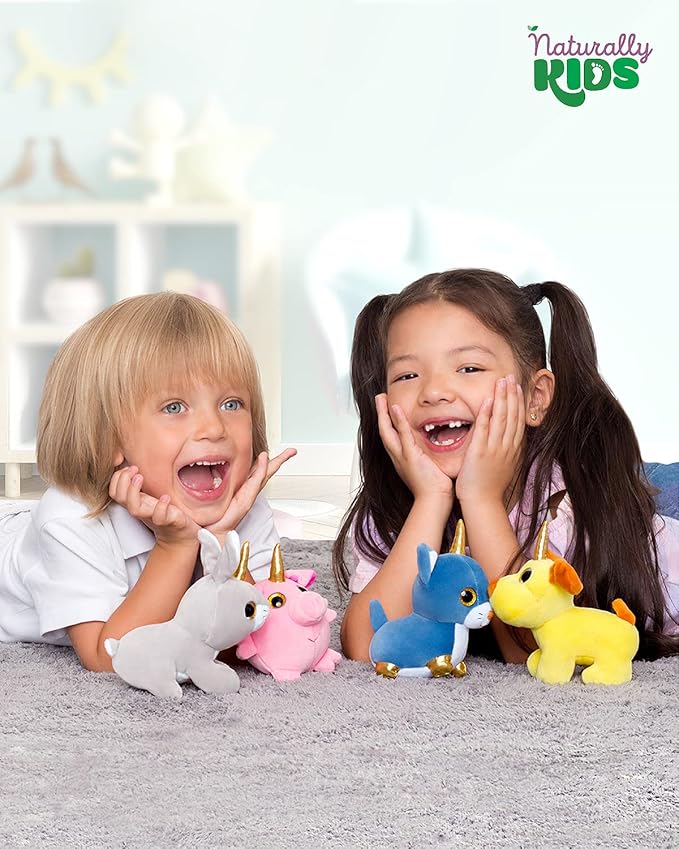 Naturally KIDS Toddler Unicorn Backpack w Plush Unicorn Toys, Gifts for 2-5 Year Old Girls, Toddler Backpack