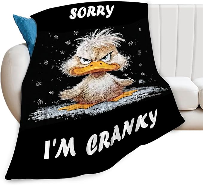 Funny Duck Blanket Cute Animal Throw Blankets Gifts for Girls Boys Kids Duck Lover Soft Cozy Fleece Plush for Couch Sofa Bed 60"x50"