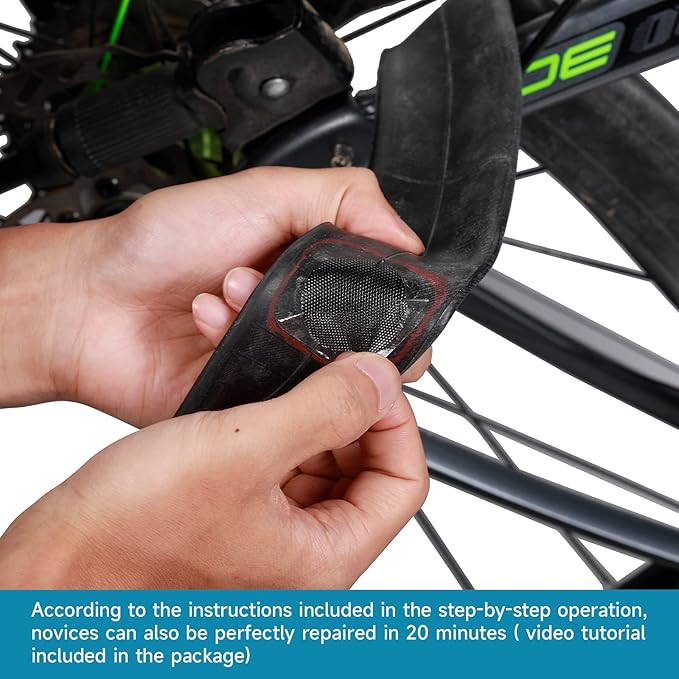 Bike Inner Tube Patch Kits, Bicycle Tire Repair Kit, with Portable Storage Box, for Cycling, Motorcycle, BMX, ATVs and More Inflatable Rubber.