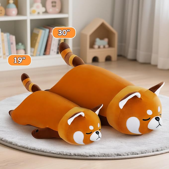 19'' Large Red Panda Plush Stuffed Animal- Cute Red Panda Plush Pillow Plushies, Big Plushie Toy, Cute Hugging Boby Pillow Stuffed Animal, Birthday Gifts for Kids Girls Boys