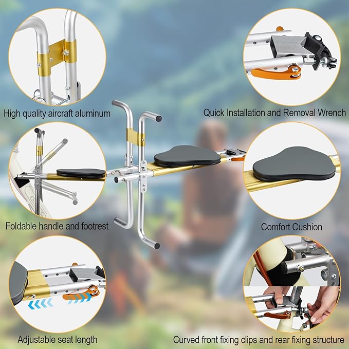 2025 Front Child Bike Seat, Kids Bike Seat for Adult Bike,Portable, Tool-Free, Quick-Release,Toddler Bike Seat for 2-6 Years(up to 55lbs)