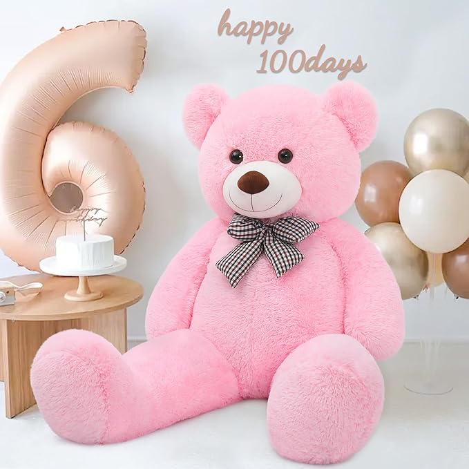 MaoGoLan Giant Pink Teddy Bear 55 inch Life Size Big Bear Large Stuffed Animals for Girlfriend