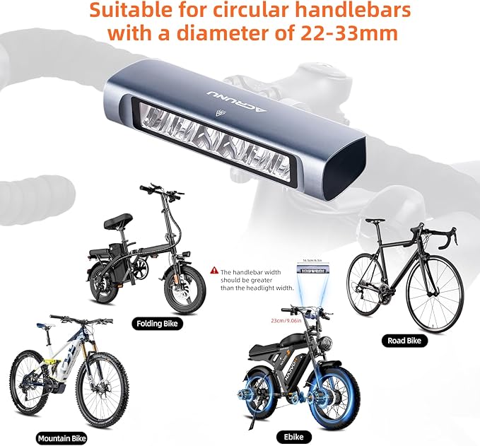 Super Bright 3400 Lumens LED Bike Light USB Rechargeable - 5 Modes Bicycle Headlight with 7H Runtime, IPX6 Waterproof, Quick Release Mount for Mountain Road Cycling Commuting Night Safety