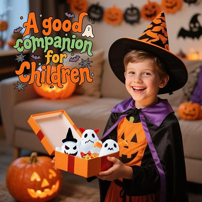 18PCS Halloween Plush Toy Bulk Ghost Plush,Halloween Ghost Stuffed Animal,Trick or Treat Supplies,Goodie Bag Fillers, Party Favors Gifts