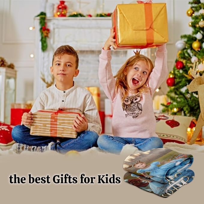 Zocoshi Cheshire Princess Personalized Blanket for Kids - Custom Face and Name, Cartoon Design, Ideal Birthday, Christmas or Gift for Daughter